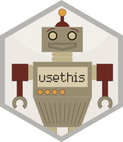usethis logo, a robot